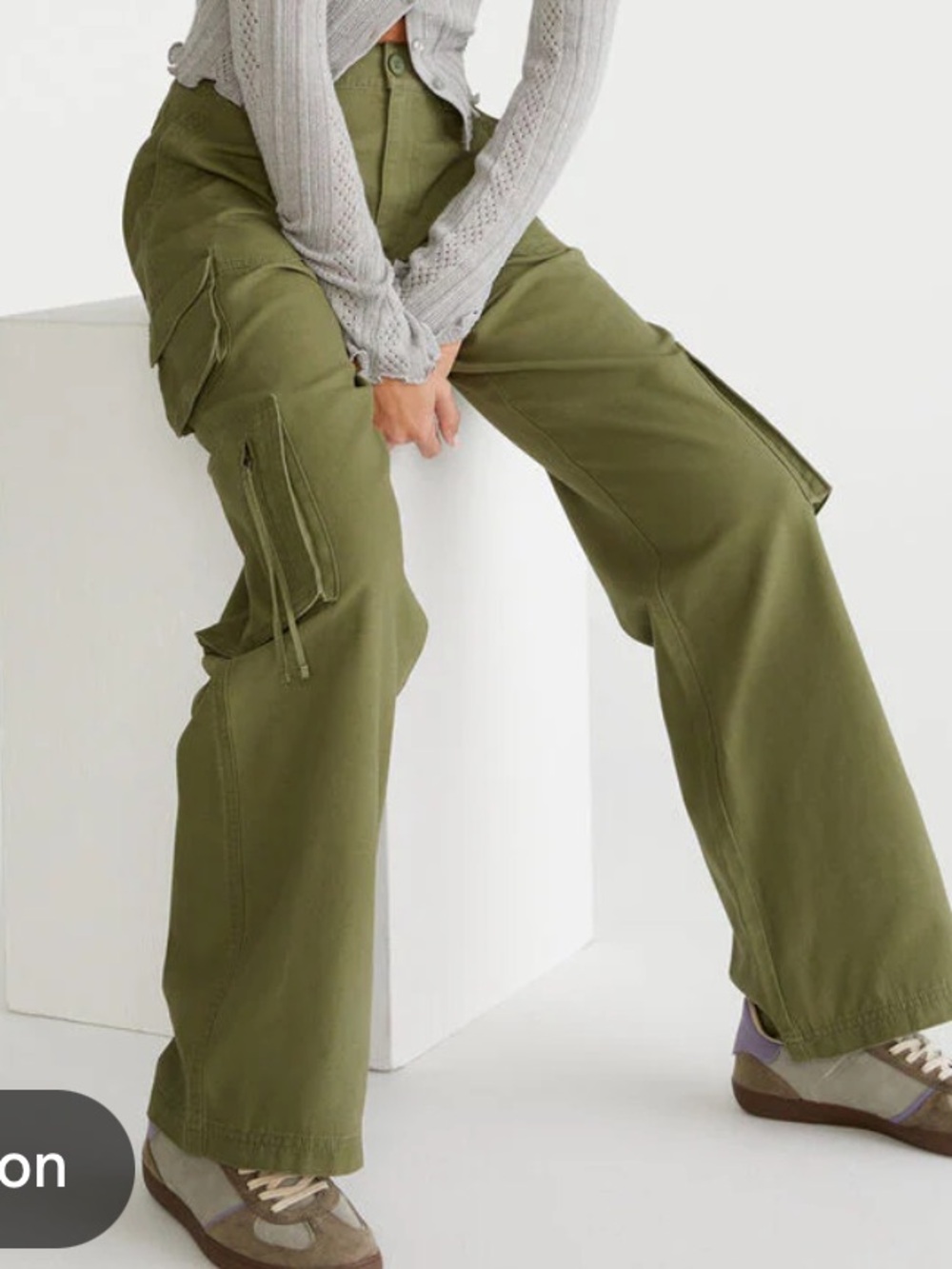 Aeropostale green utility cargo baggy pants pockets size XS